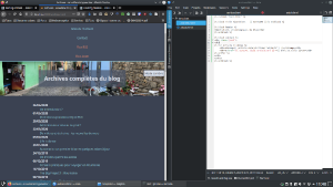 Capture d'écran de mon bureau actuel sous Kubuntu 20.04, en train d'éditer des fichiers de mon blog